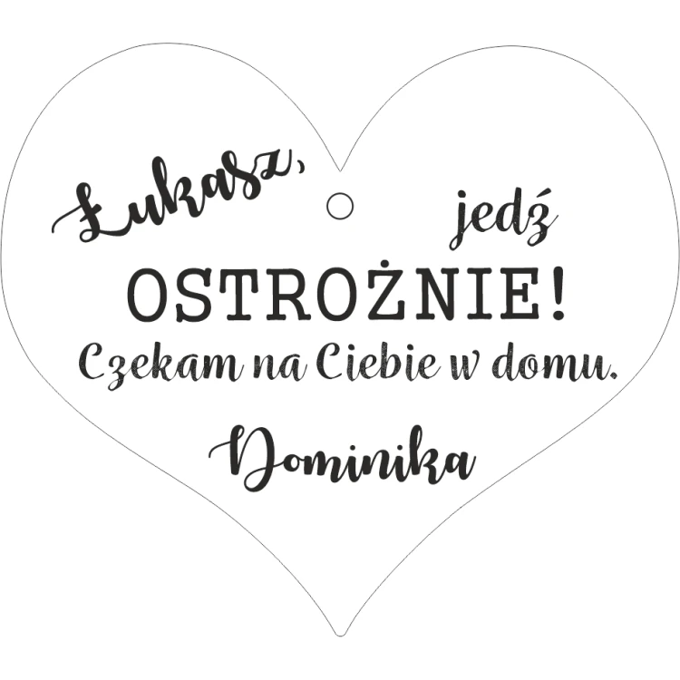 Zawieszka do auta z grawerem. Personalizowany prezent dla Chłopaka - obrazek 3