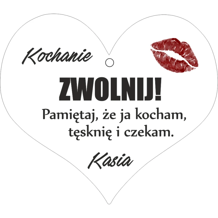 Zawieszka do auta z grawerem. Personalizowany prezent dla Chłopaka - obrazek 4