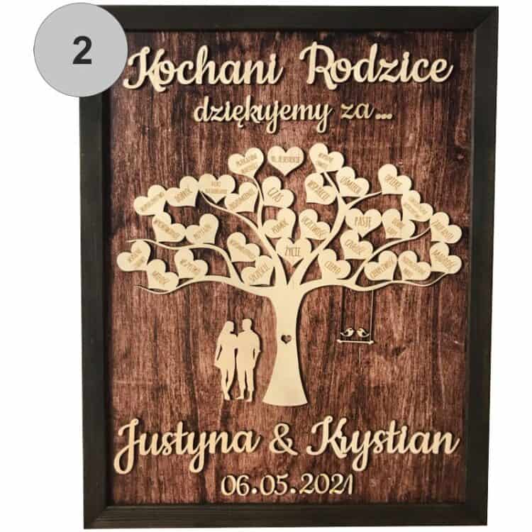 Podziękowanie dla rodziców ślub wesele prezent 3D - obrazek 3