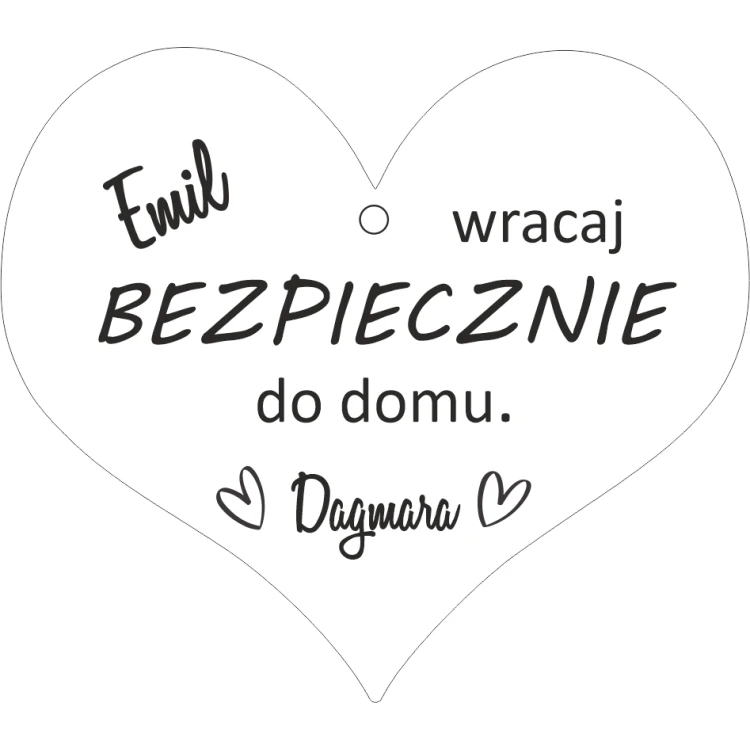 Zawieszka do auta z grawerem. Personalizowany prezent dla Chłopaka - obrazek 6