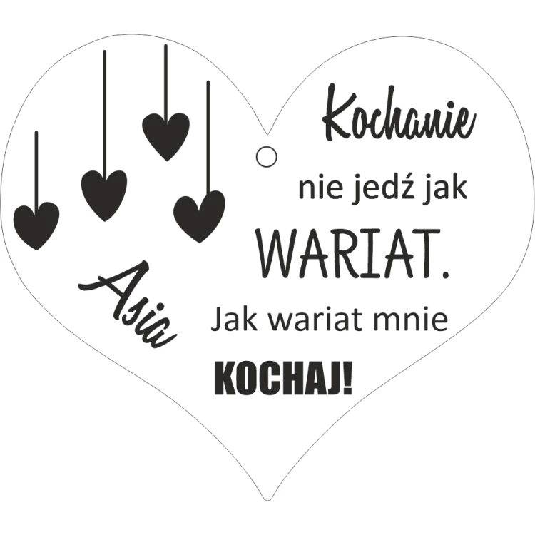 Zawieszka do auta z grawerem. Personalizowany prezent dla Chłopaka - obrazek 7