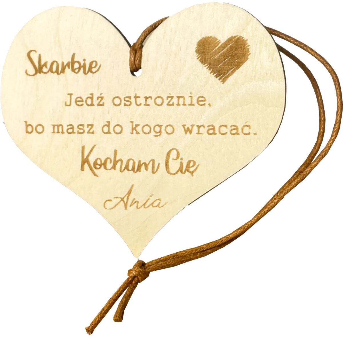 skarbie jedź ostroznie Zawieszka do auta z grawerem. Personalizowany prezent dla Chłopaka - obrazek 1