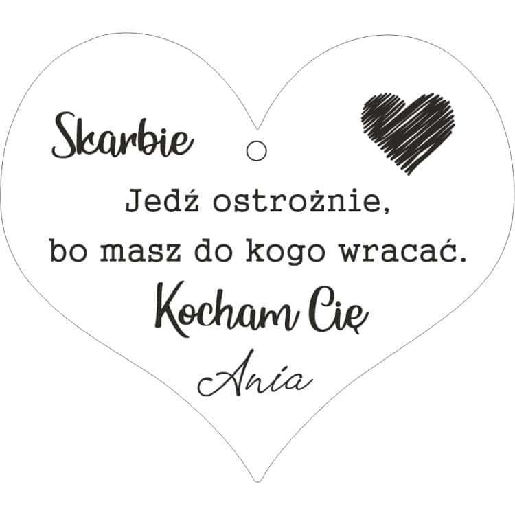 Zawieszka do auta z grawerem. Personalizowany prezent dla Chłopaka - obrazek 8