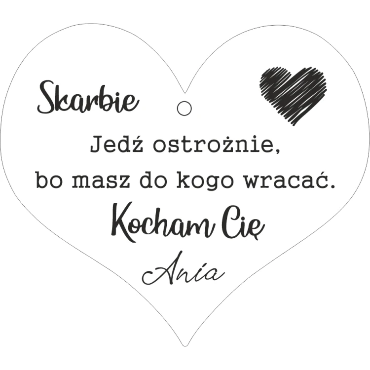 Zawieszka do auta z grawerem. Personalizowany prezent dla Chłopaka - obrazek 8