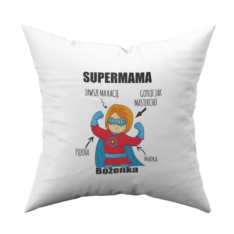 Poduszka z nadrukiem dla super mamy - obrazek 2