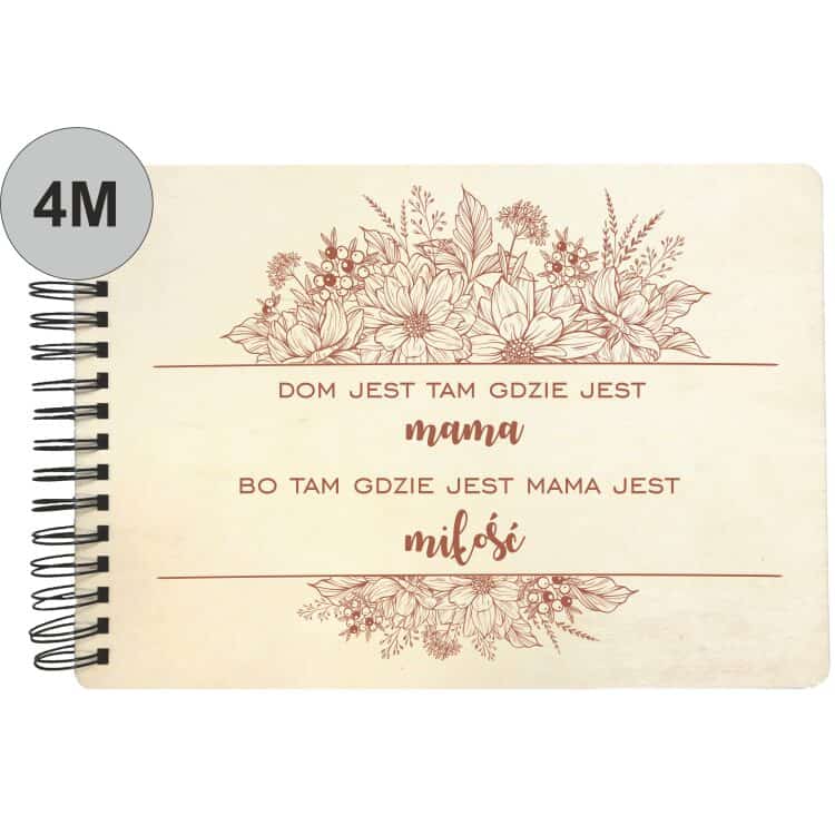 Drewniany album na zdjęcia z grawerem A4 dla mamy. - obrazek 6
