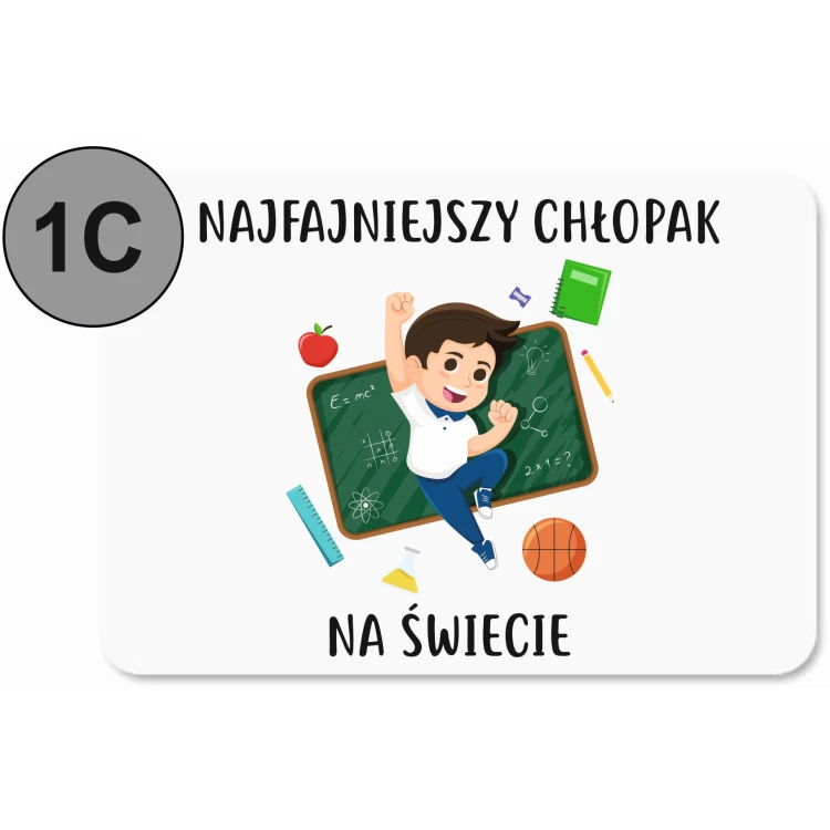Biała Podkładka pod Myszkę Personalizowana dla Dziecka z Imieniem - Prezent na Dzień Chłopaka. - obrazek 2