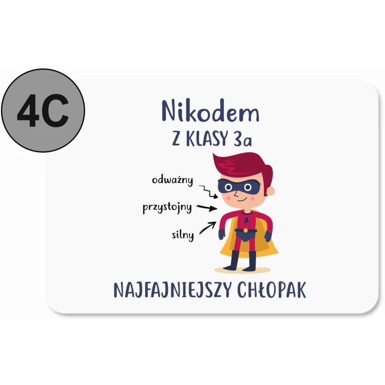 Biała Podkładka pod Myszkę Personalizowana dla Dziecka z Imieniem - Prezent na Dzień Chłopaka. - obrazek 5