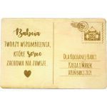 Prezent dla babci/dziadka  personalizowana drewniana kartka - obrazek 2