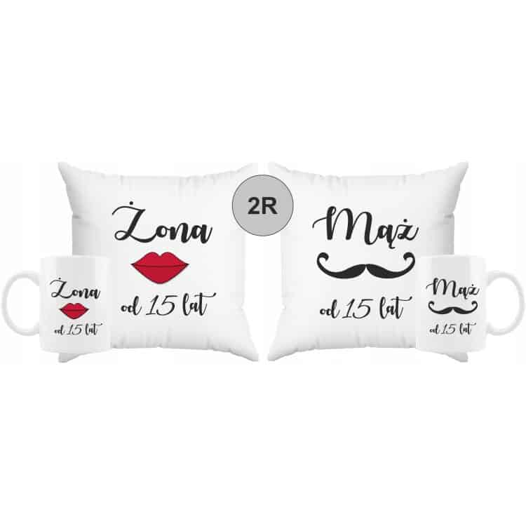 2x Kubek poduszka 50 25 40 rocznica ślubu skrzynka - obrazek 4