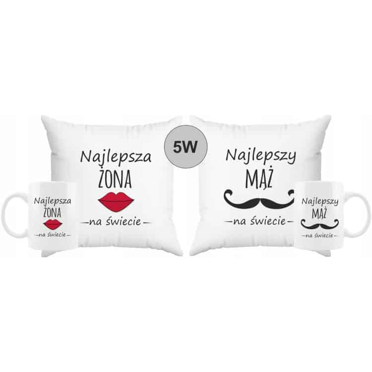 2x Kubek poduszka prezent na ślub zestaw skrzynka - obrazek 7