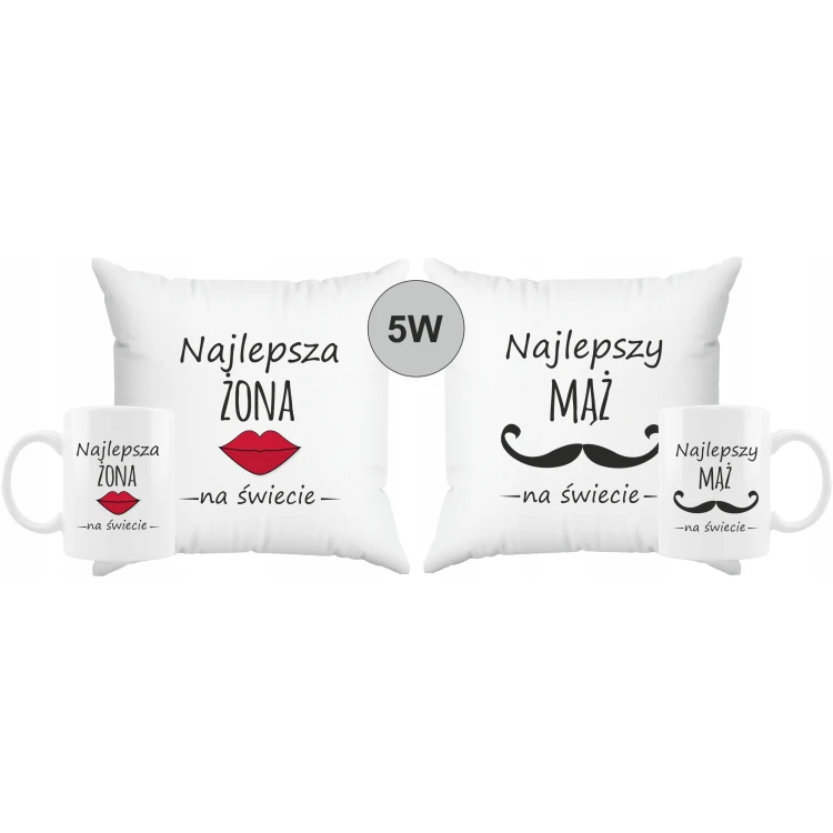 2x Kubek poduszka prezent na ślub zestaw skrzynka - obrazek 7