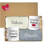 Zestaw ręczników z kubkami dla babci i dziadka w pudełku