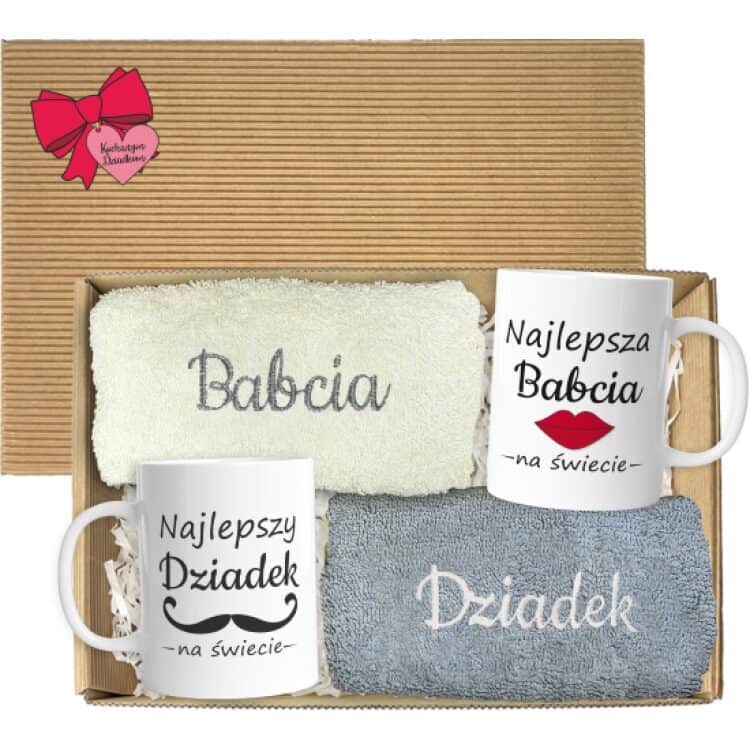 Zestaw ręczników z kubkami dla babci i dziadka w pudełku - obrazek 5