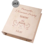 Biblia w drewnianym pudełku z grawerem. Pamiątka Pierwszej Komunii Świętej - obrazek 3