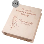 Biblia w drewnianym pudełku z grawerem. Pamiątka Pierwszej Komunii Świętej - obrazek 5