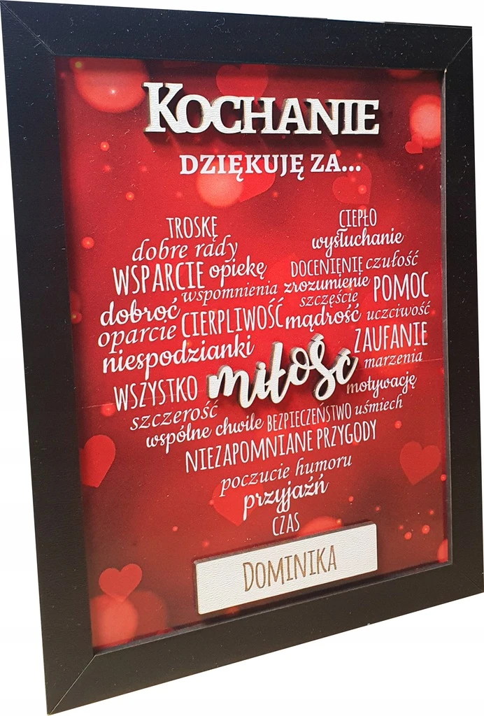 PREZENT-WALENTYNKI-RAMKA-DLA-NIEJ-NIEGO-SERCE-3D Prezent Podziękowanie Ramka dla Niej Niego serce 3D - obrazek 1