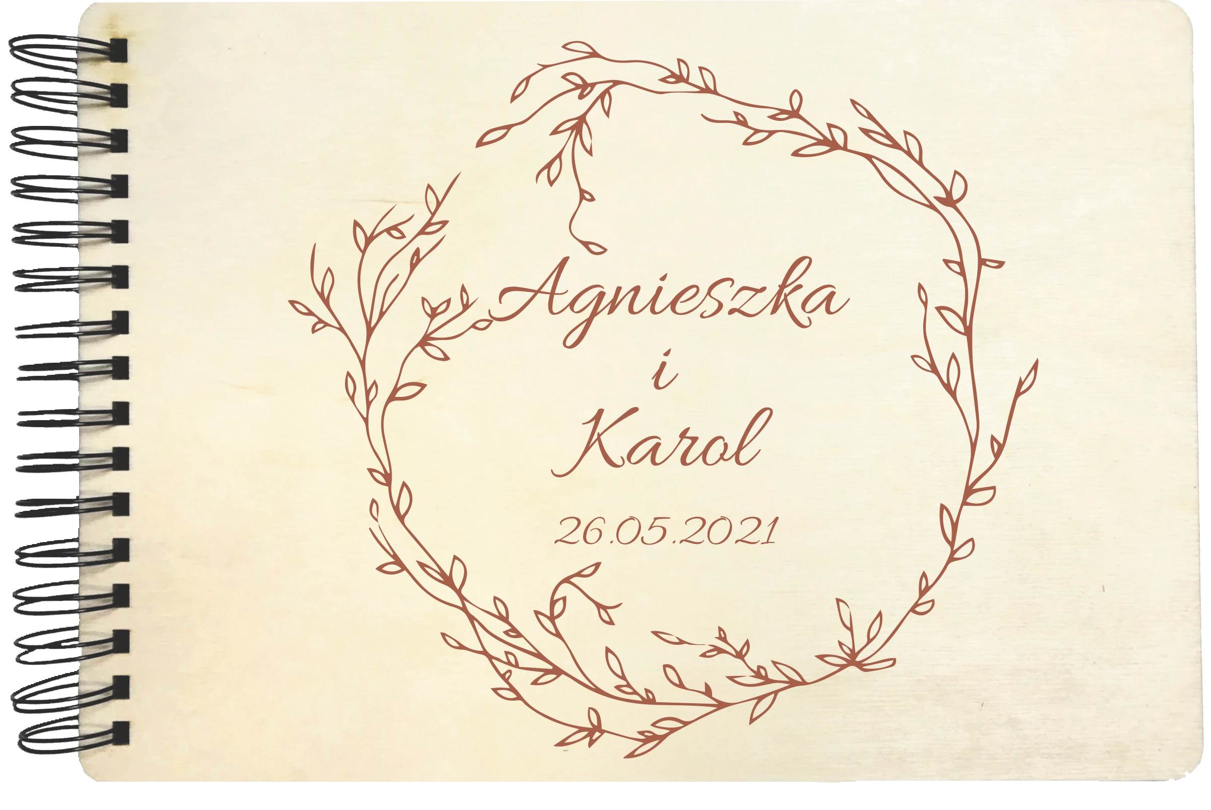 1sb Drewniany album ślubny na zdjęcia z grawerem 1S - obrazek 1