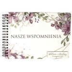 Biały Album na zdjęcia ślub wesele "Nasze wspomnienia" z nadrukiem