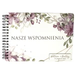 Biały Album na zdjęcia ślub wesele "Nasze wspomnienia" z nadrukiem