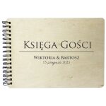Drewniana Księga gości z ankietami na ślub wesele z grawerem personalizowanym 2
