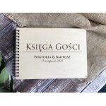 Drewniana Księga gości z ankietami na ślub wesele z grawerem personalizowanym 2 - obrazek 4