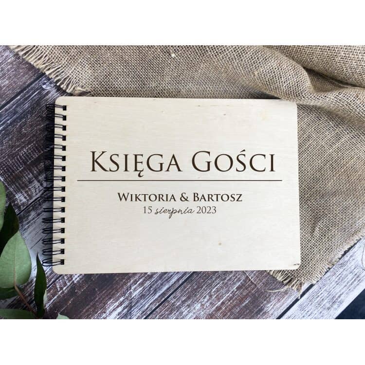 Drewniana Księga gości z ankietami na ślub wesele z grawerem personalizowanym 2 - obrazek 4