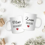 Prezent zestaw ręczników z kubkami w skrzynce żona idealna/mąż doskonały - obrazek 3