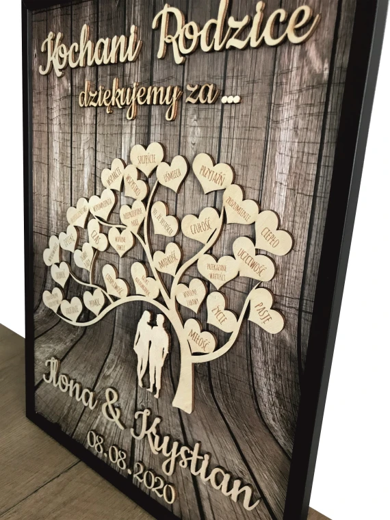 Podziękowanie dla rodziców na ślub wesele prezent 3D 1 - obrazek 2