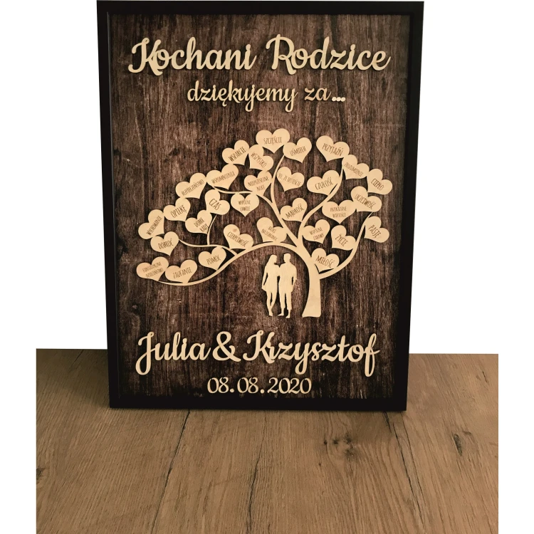 Podziękowanie dla rodziców na ślub wesele prezent 3D 2 - obrazek 3