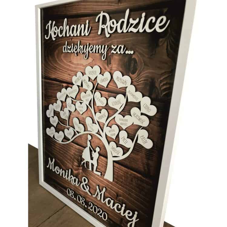 Podziękowanie dla rodziców na ślub wesele prezent 3D 3 - obrazek 2