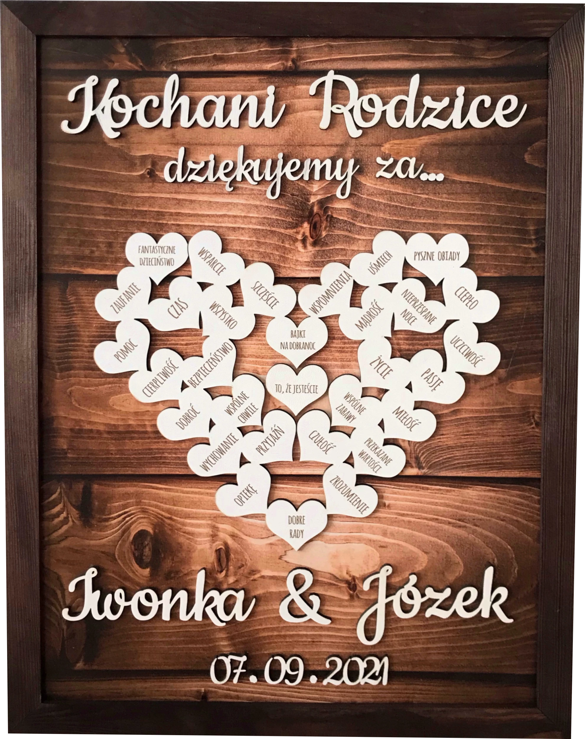 serce5 Podziękowanie dla rodziców na ślub wesele prezent 3D Serce - obrazek 1
