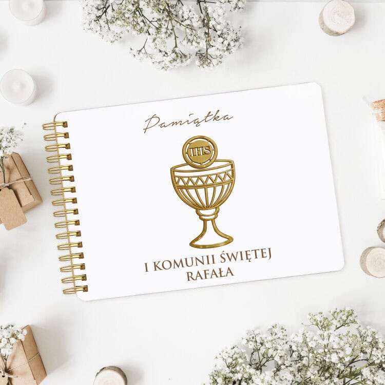 Biały Personalizowany Album I Komunia Święta Pamiątka Komunijna Prezent - obrazek 2
