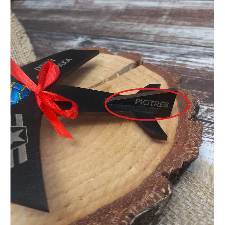 Samolot  z Grawerem Personalizowany - Czarny na Dzień Chłopaka - obrazek 3