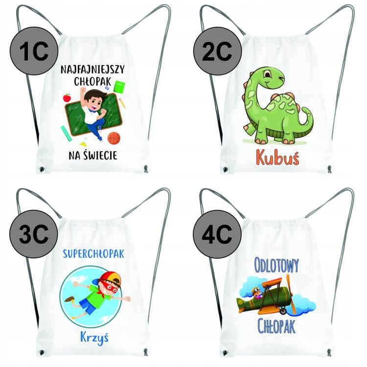 Torba Plecak Personalizowany na Dzień Chłopaka z Imieniem - Idealny Prezent dla Małych Chłopców - obrazek 5