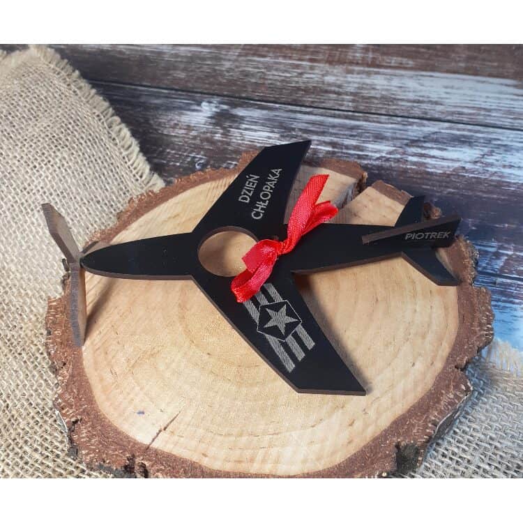 Samolot  z Grawerem Personalizowany - Czarny na Dzień Chłopaka - obrazek 4