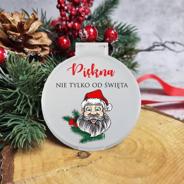 Wyjątkowe lusterko z motywem Mikołaja. Idealny prezent Mikołajki - obrazek 2