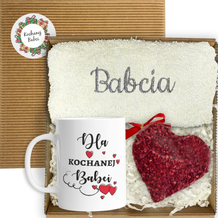 Elegancki Zestaw Prezentowy dla Babci z Kubkiem i Ręcznikiem - obrazek 5