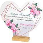 Statuetka Serce z nadrukiem Prezent z okazji Dnia Babci i Dziadka. Dla dziadków