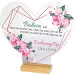 Statuetka Serce z nadrukiem Prezent dla Babci.