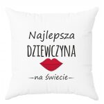 Poduszka z nadrukiem Najlepsza. Prezent na różne okazje.