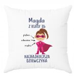 Poduszka z nadrukiem Najfajniejsza. Prezent na różne okazje.