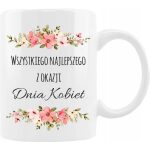 Kubek z nadrukiem motyw kwiatowy. Prezent na Dzień Kobiet.