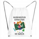 Worek/plecak z nadrukiem Dziewczyna. Prezent dla dziewczynki.