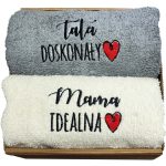 Zestaw Ręczników Premium dla Rodziców z Haftem i Kokardą. Doskonały prezent dla mamy i taty