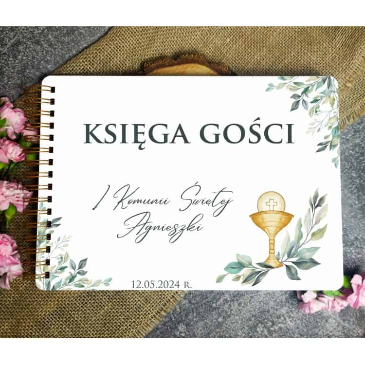 Księga Gości na Komunię Świętą z Personalizacją - Elegancka Pamiątka z Nadrukiem - obrazek 2