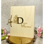 Drewniana kartka podziękowanie dla mamy z miejscem na zdjęcie z okazji Dnia Matki - obrazek 2