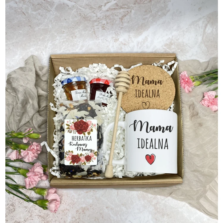 Elegancki Zestaw Prezentowy na Dzień Mamy z Kubkiem, Herbatą i Miodem - obrazek 6