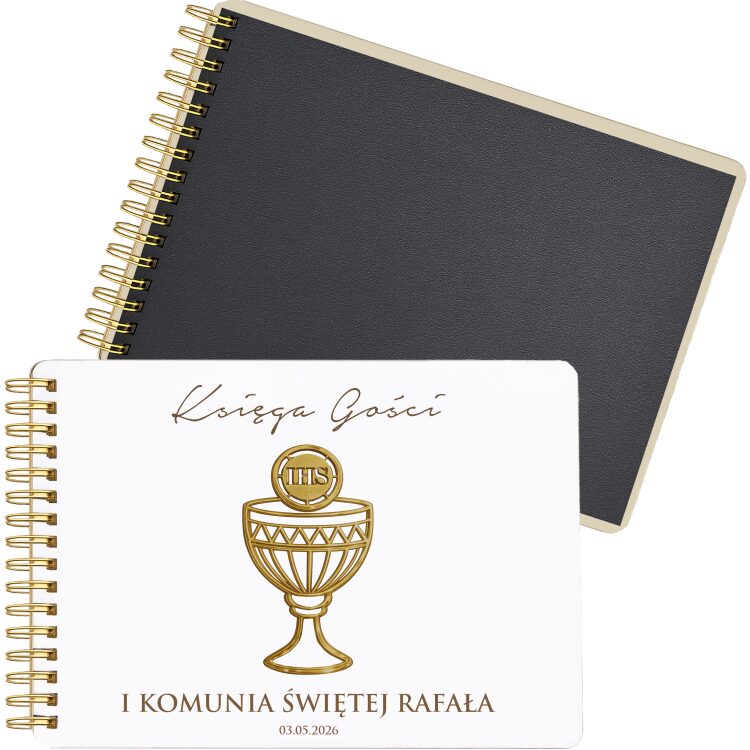 Księga Gości Komunijna z Grawerowym Kielichem - Album z Personalizacją - obrazek 3