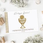 Księga Gości Komunijna z Grawerowym Kielichem - Album z Personalizacją - obrazek 2
